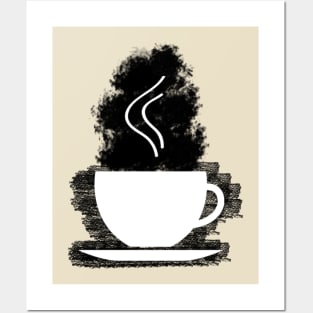 hot coffee in a warm coffee cup Posters and Art